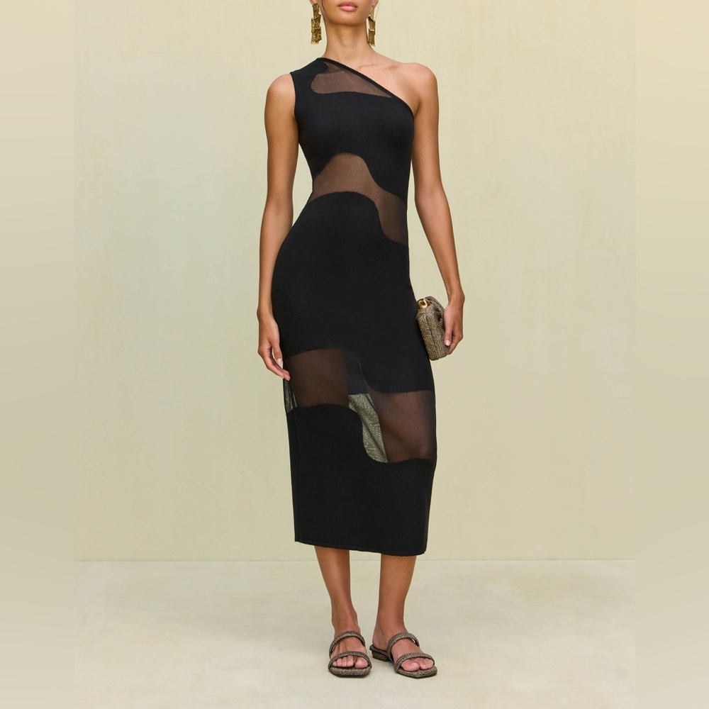 Cult Gaia Black One Shoulder Dress